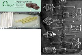 Cybrtrayd R007 Jewish Lolly Chocolate Candy Mold with Exclusive Cybrtrayd Copyrighted Chocolate Molding Instructions... N8