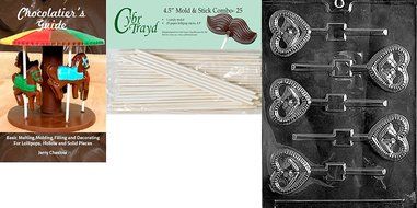 Cybrtrayd W023 Bells in Heart Lolly Wedding Chocolate Candy Mold N7