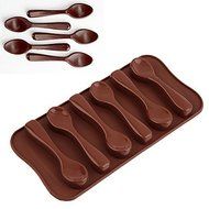 Sher 1PCS Food Grade Silicone the spoon Shape Mold, For Fondant Cake Tool, Jelly, Chocolate, Candy, Ice Mold Decorating N2