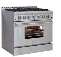 AGA APRO36DFSS 36" Professional Dual Fuel Range with RapidBake Convection, Stainless Steel N3