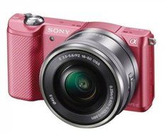 Sony Alpha a5000 ILCE5000L/P 20.1 MP Interchangeable Lens Camera with 16-50mm OSS Lens (Pink)