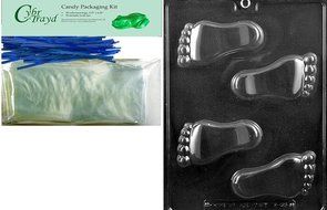 Cybrtrayd B056 Feet Chocolate Candy Mold with Exclusive Cybrtrayd Copyrighted Chocolate Molding Instructions N2