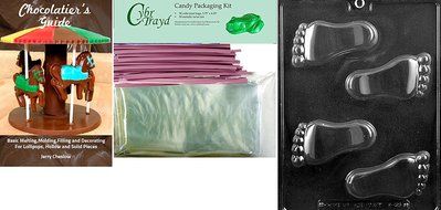 Cybrtrayd B056 Feet Chocolate Candy Mold with Exclusive Cybrtrayd Copyrighted Chocolate Molding Instructions N3