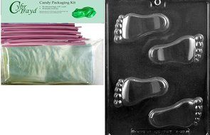 Cybrtrayd B056 Feet Chocolate Candy Mold with Exclusive Cybrtrayd Copyrighted Chocolate Molding Instructions N4