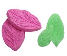 FOUR-C Decorating Tools Leaves Veiner Gumpaste Molds Silicone Cupcake Molds Color Pink N3