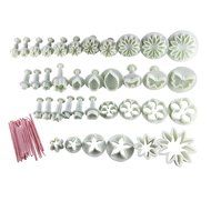 Autek Cake Tools 44pcs Flower Fondant Cake Sugarcraft Decorating Kit Cookie Mould Icing Plunger Cutter Tool N2