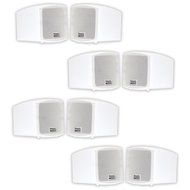 Acoustic Audio AA321W Mountable Indoor Speakers 1600 Watts White Bookshelf 4 Pair Pack AA321W-4Pr
