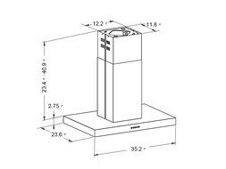 Led Light Dual Electronic Switch Island Mount Stainless Steel 36" Range Hood WL-0064036 N3