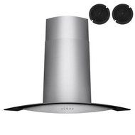 30 in. Convertible Kitchen Wall Mount Range Hood in Stainless Steel with Black Tempered Glass and Carbon Filters N2