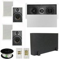 Theater Solutions 5.1 Home Theater 6.5" Speakers Set, Center, 8" Powered Sub and More TS65WL51SET1