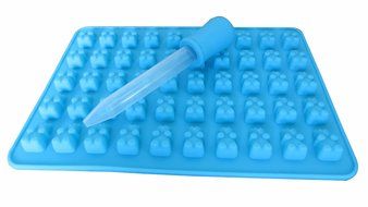 2 Pack 50 Cavity Silicone Gummy Bear Candy Chocolate Mold With a Bonus Dropper Making Cute Gift For Your Kids N5