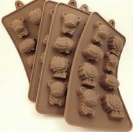 set of 4 chocolate candy molds, Lions/bears/hippos- silicone molds for ice, candy, chocolate, jellos, gummies,...