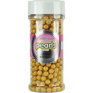 Sweetworks Celebrations Candy Pearls Shaker Jar, 5 oz, Shimmer Gold