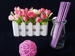 Dealglad 100pcs Paper Lollipop Sucker Sticks for Cake Pops Candy, 6-inch By 5/32-inch (Purple) N7