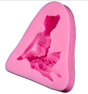 HUAL Little Girl Baking Cake Mold Diy Silicone Mold Fondant Cake Mold
