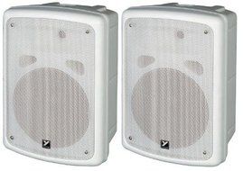 Coliseum Mini Series 8'' Indoor / Outdoor 70V White Speaker Pair - 100W