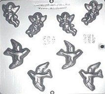 Cupid &amp; Bird Chocolate Candy Mold Wedding Shower 629