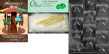 Cybrtrayd R032 Bite Size Menorahs Chocolate Candy Mold with Exclusive Cybrtrayd Copyrighted Chocolate Molding... N3