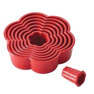 Cake Boss Decorating Tools 8-Piece Nylon Daisy Fondant and Cookie Cutter Set, Red N5