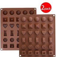 Cy3Lf Silicone Chocolate, Jelly and Candy Mold, Cake Baking Mold, 30-Cavity, Set of 2, Brown- (PACK OF 2) N7