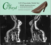 Cybrtrayd E223AB 8-Inch Sitting Bunny Chocolate Candy Mold Bundle with 2 Molds and Exclusive Cybrtrayd Copyrighted...