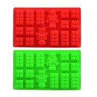 Gwogo Minifigure Building Brick Silicone Ice Tray Candy Chocolate Mold - for Lego Lovers(2 Pcs) N21