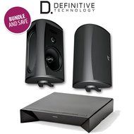 Definitive Technology W Adapt + AW 5500 All-Weather Outdoor Speakers Bundle (Pair, Black)
