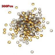 TOOGOO(R) 300x 3d Metal Alloy Gold Round Nail Art Tips Design Decorations DIY