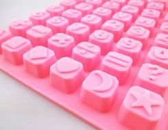 yueton 48 Cavity Silicone Alphabet Letter Number Math Sign Chocolate Candy Ice Cube Tray Mold Cake Decoration... N3