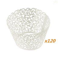 Amanadan 120 Vine Filigree Lace Baking Cup Muffin Case Trays, Artistic Bake hollow-out Cupcake Wrapper Liner for... N4