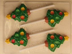 Christmas Tree with Candy Cavities Lollipops - Chocolate Candy Mold - C185