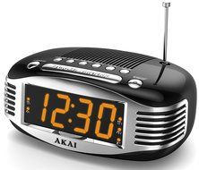 Akai Retro Style Radio Alarm Clock, Black (CE1500B) N2