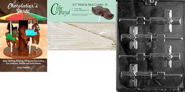 Cybrtrayd R067 Small Cross Lolly with Flower Chocolate Candy Mold with Exclusive Cybrtrayd Copyrighted Chocolate... N8