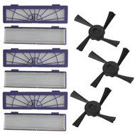 Robotic Vacuums, RIUDA Home Garden Bar 6PC Filter + 3PC Side Brushes Replacement for Neato Botvac 70e 75 80 85 N2