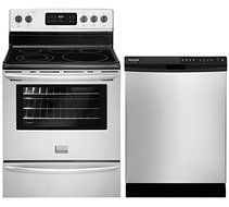 Frigidaire Gallery 2-Piece Smudge Proof Stainless Steel Kitchen Package with FGEF3030PF 30" Freestanding Electric...