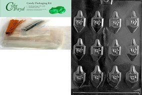 Cybrtrayd R020 Bite Size Dreidles Chocolate Candy Mold with Exclusive Cybrtrayd Copyrighted Chocolate Molding... N5