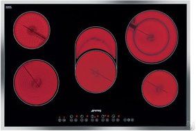 Smeg S2773CXU 30" Smoothtop Electric Cooktop with 5 High-Light Radiant Elements Including a Triple Element 9 Power...
