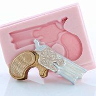 Pistol Silicone Mold Easy to use with Fondant, Chocolate, Candy, Resin, Clay, Wax, Soap. Western Pistol Mold Made... N6