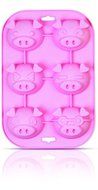 Siliconezone 10.6&quot; 6 Cup Non-Stick Silicone Heart Cake Pan, Dark Pink N4