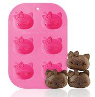 Siliconezone 10.6&quot; 6 Cup Non-Stick Silicone Heart Cake Pan, Dark Pink N6