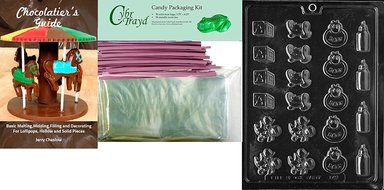 Cybrtrayd B049 Baby Deco&#039;s Chocolate Candy Mold with Exclusive Cybrtrayd Copyrighted Chocolate Molding Instructions N3