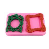 Mujiang Sugarcraft Mirror Frame Chocolate Candy Fondant Vintage Silicone Molds For Cake Decorating N6