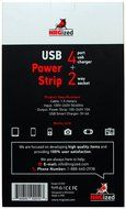 Power Strip NRGized C300 with 2-AC Outlets and 4 USB Charging Ports 5-Ft Cord (Black/Blue) N11