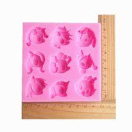 Yunko 9 Cavity My Little Pony Roles Theme Mini Silicone Cake Decoration Mold Candy Fondant Chocolate Gum Paste...