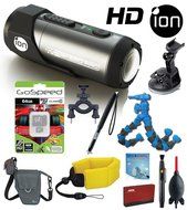 iON Speed Pro Action Camera w/ Automotive and Bike Mounts, 64GB Memory Card, Floating Strap, Monopod, Flexpod,...