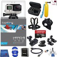 Gopro Hero 4 Silver 13 Piece Into The Wild Bundle Includes: Go Pro Hero4 Silver + Case + Chest Strap + Glove Mount...