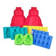 Large Figure Cake Baking, Jello, Gummy Candy Mold &amp; Ice Cube Tray Sets For Lego Lovers - 10 Pcs