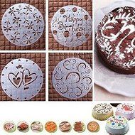 FD832 Round Cake Fondant Flour Sugar Cutter Decorate Flower Heart Mold Mould 4PC
