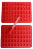 2 - No Plastic Filler - Pure LFGB Silicone - 2 - 50 Cavity (100 Total Bears) With Dropper Gummy Bear Mold for... N9