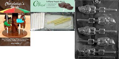 Cybrtrayd 45StK25T-T034 Indian Lolly Thanksgiving Chocolate Mold with Chocolate Packaging Kit, Includes 25 Cello...